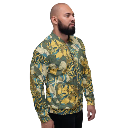 Gilded Monstera on a Bomber Jacket