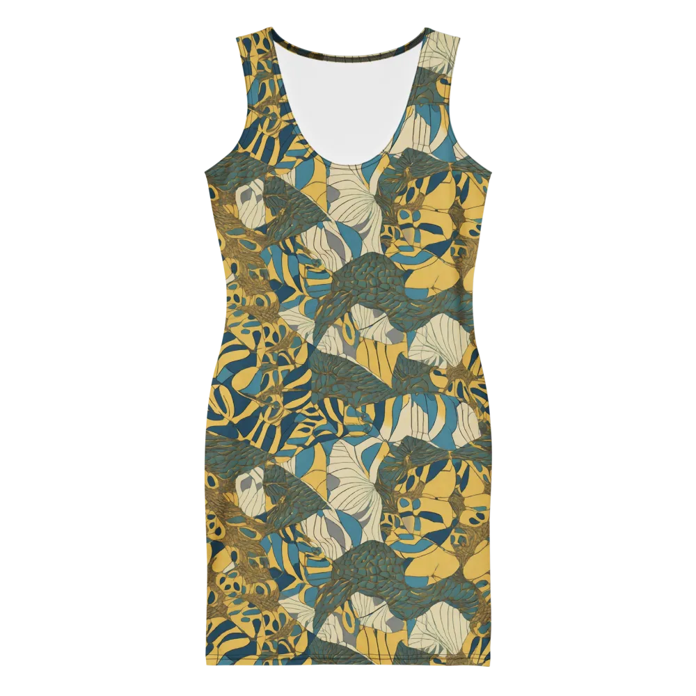 Gilded Monstera on Bodycon Dress — Front