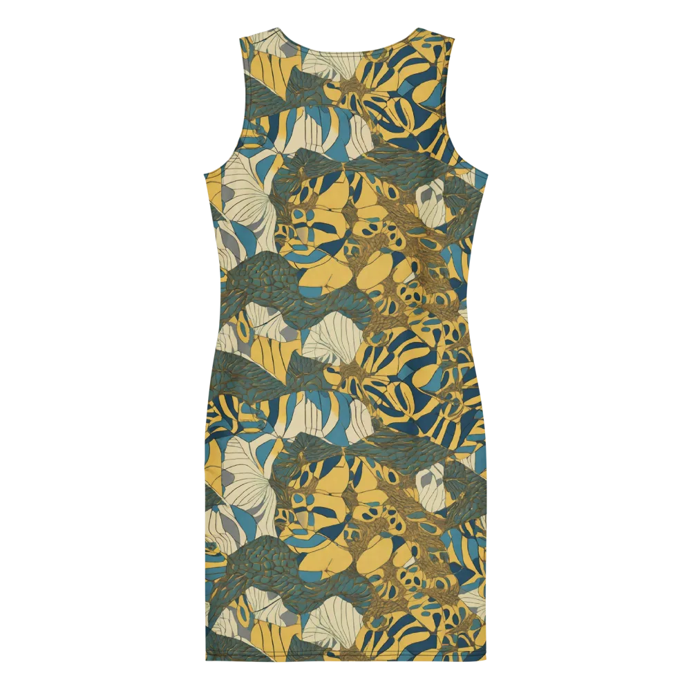 Gilded Monstera on Bodycon Dress — Back