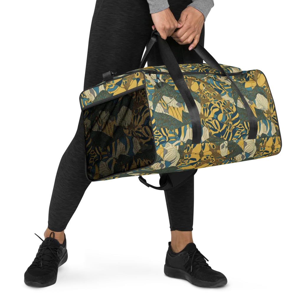 Gilded Monstera on Duffle Bag — Right Front