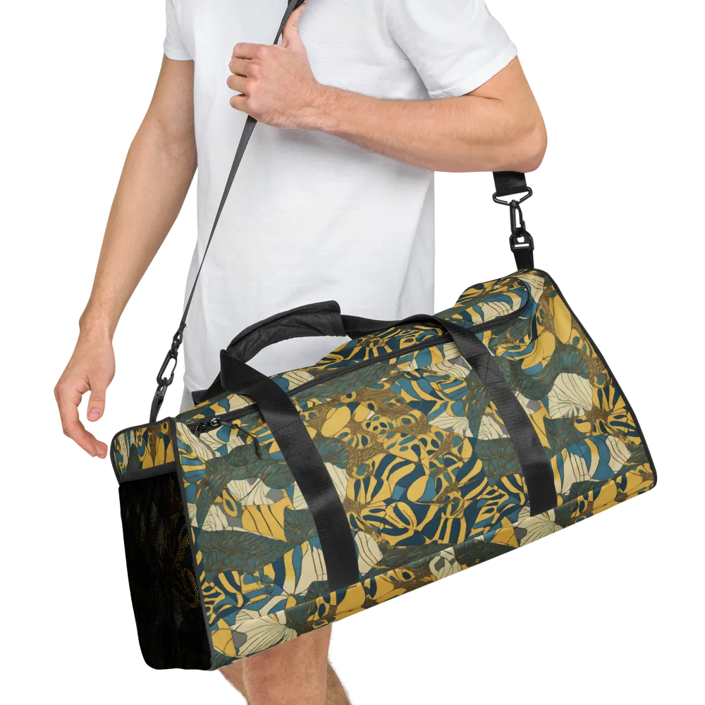 Gilded Monstera on Duffle Bag — Right Front