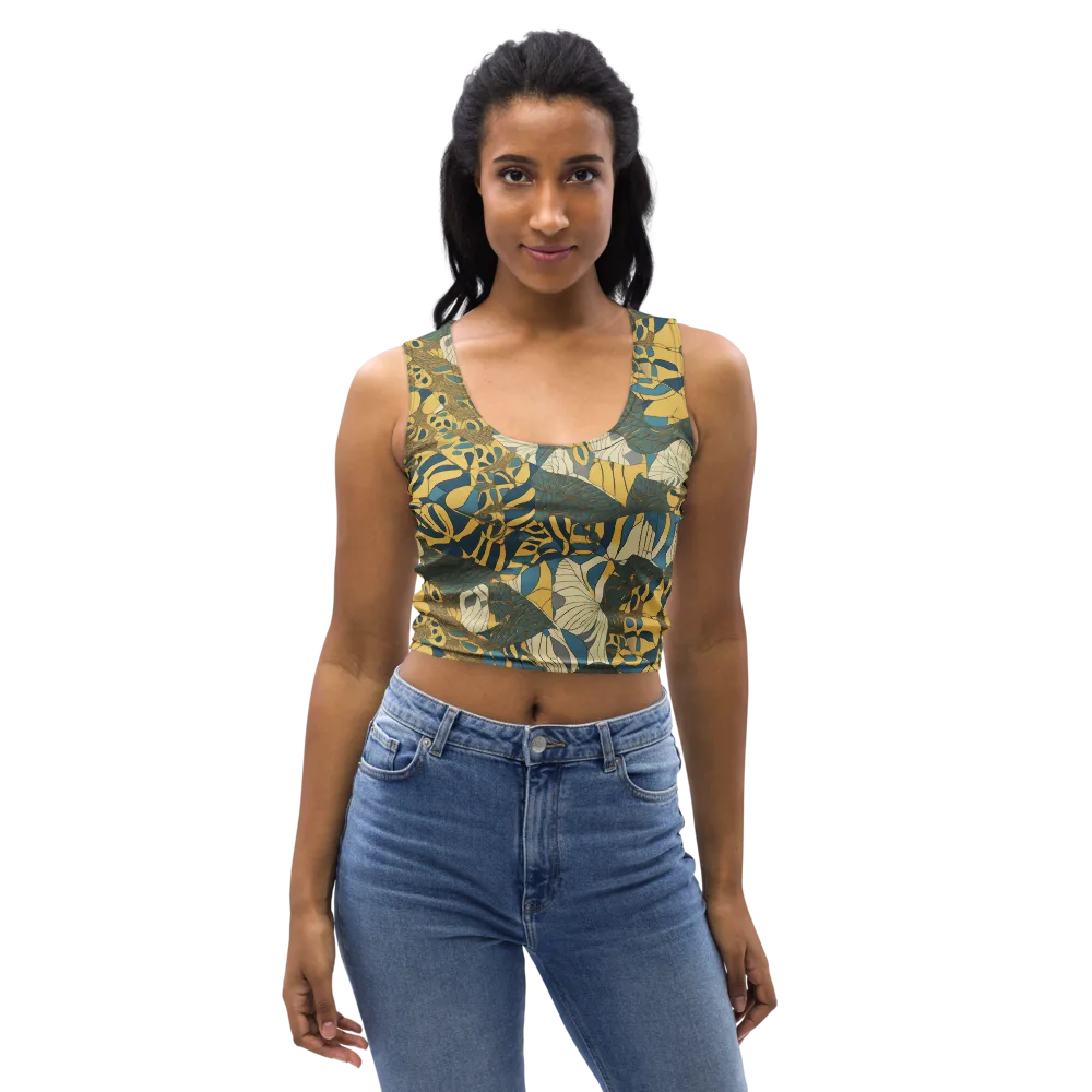 Gilded Monstera on Crop Top — Front
