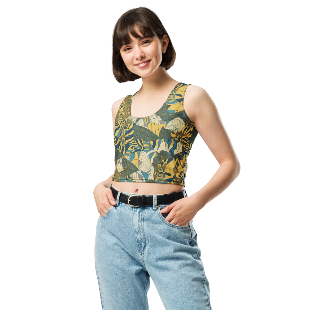 Gilded Monstera on Crop Top — Front