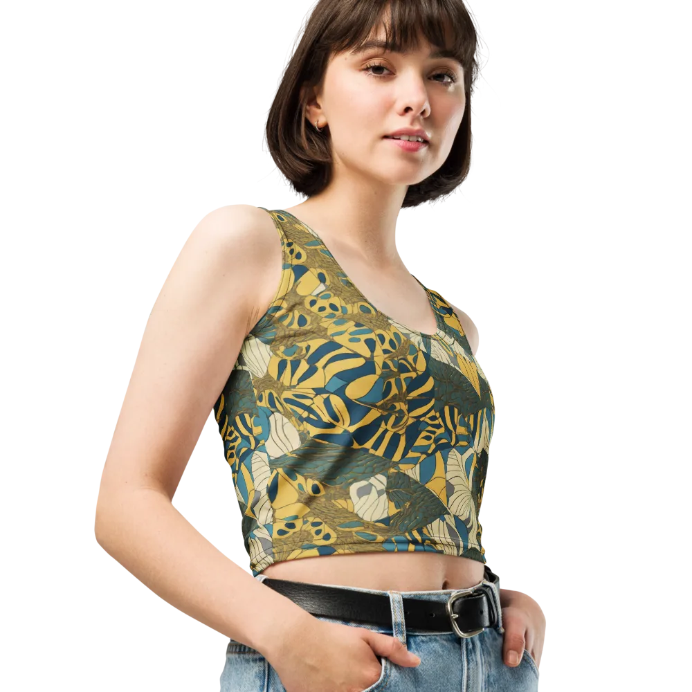 Gilded Monstera on Crop Top — Right Front