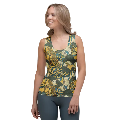 Gilded Monstera on a Women's Tank Top