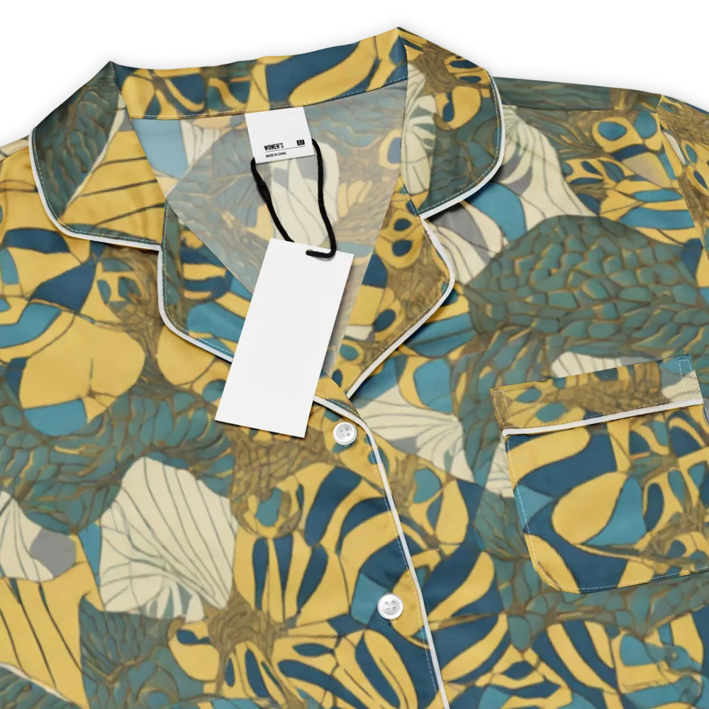 Gilded Monstera on Women's Short Sleeve Pajama Top — Product details