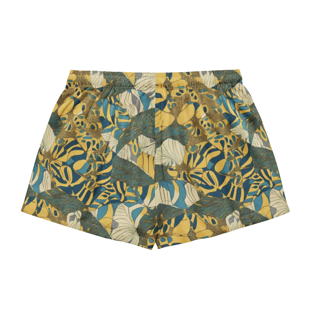 Gilded Monstera on Women's Pajama Shorts — Back