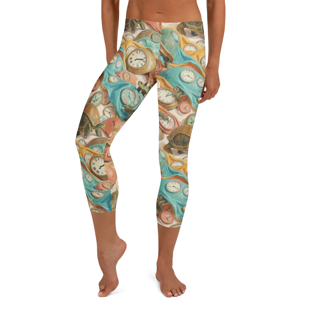 Tortoise O’clock on Capri Leggings — Front