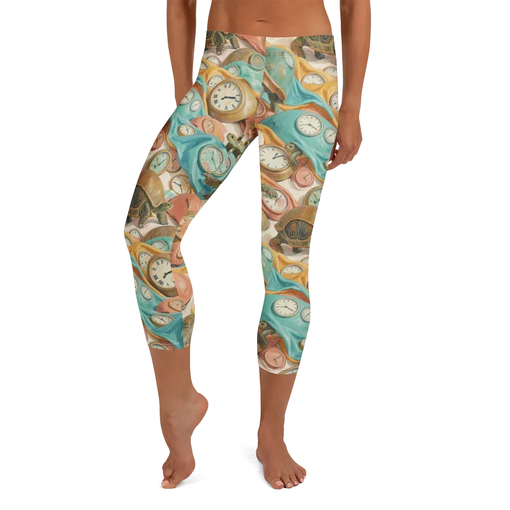 Tortoise O’clock on Capri Leggings — Front