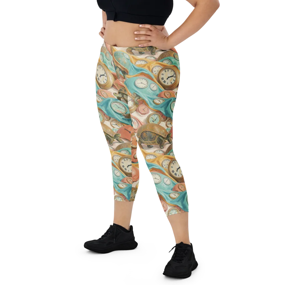 Tortoise O’clock on Capri Leggings — Front