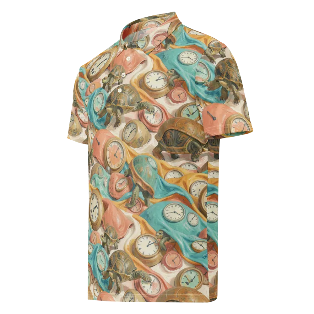 Tortoise O’clock on Men's Slim Fit Polo Shirt — Left Front