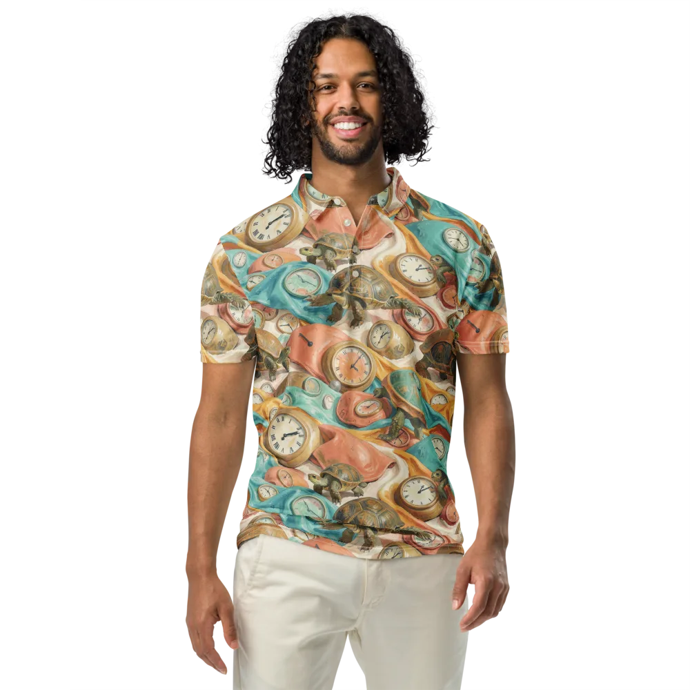 Tortoise O’clock on Men's Slim Fit Polo Shirt — Front