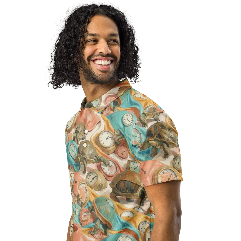 Tortoise O’clock on Men's Slim Fit Polo Shirt — Left Front
