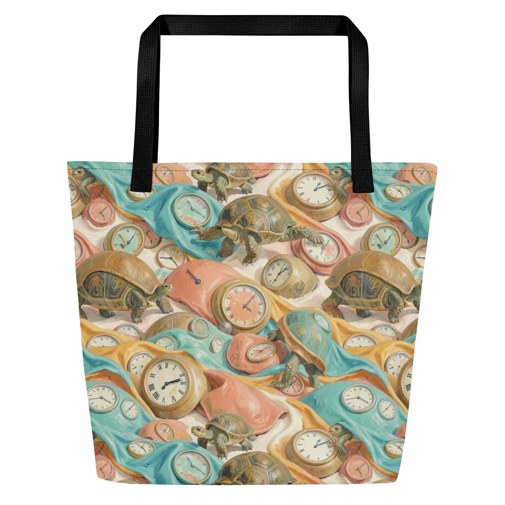 Tortoise O’clock on Large Tote Bag W/ Pocket — Front