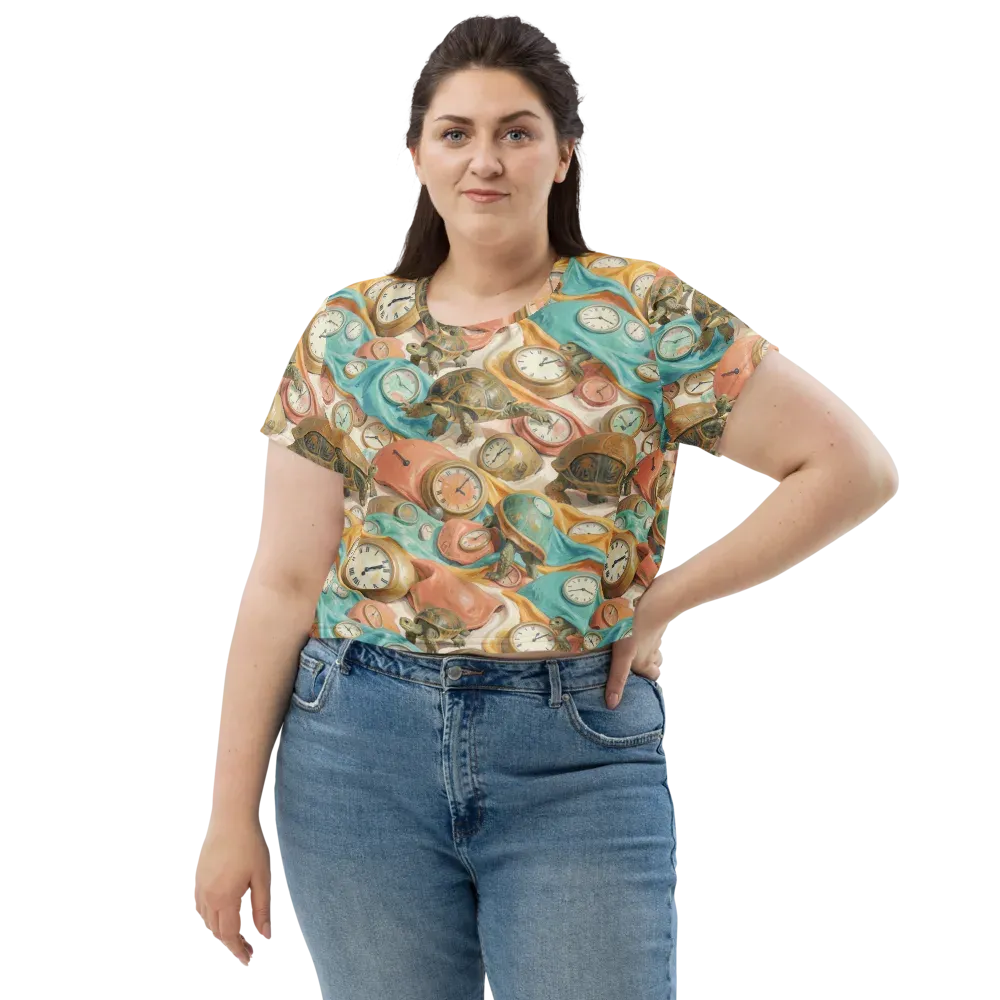 Tortoise O’clock on Crop Tee — Front