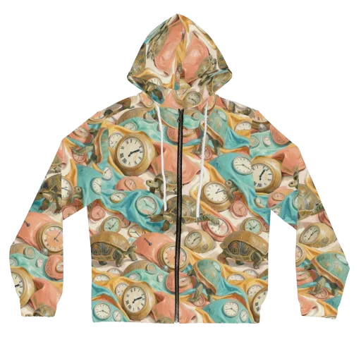 Tortoise O’clock on a Women's Full-Zip Hoodie