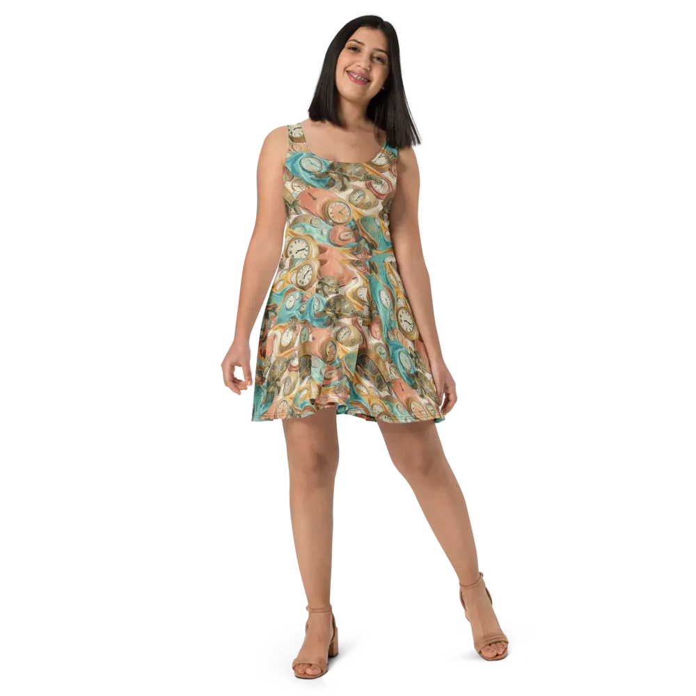 Tortoise O’clock on Skater Dress — Front