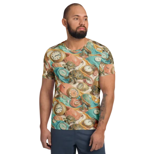 Tortoise O’clock on a Men's Athletic T-Shirt