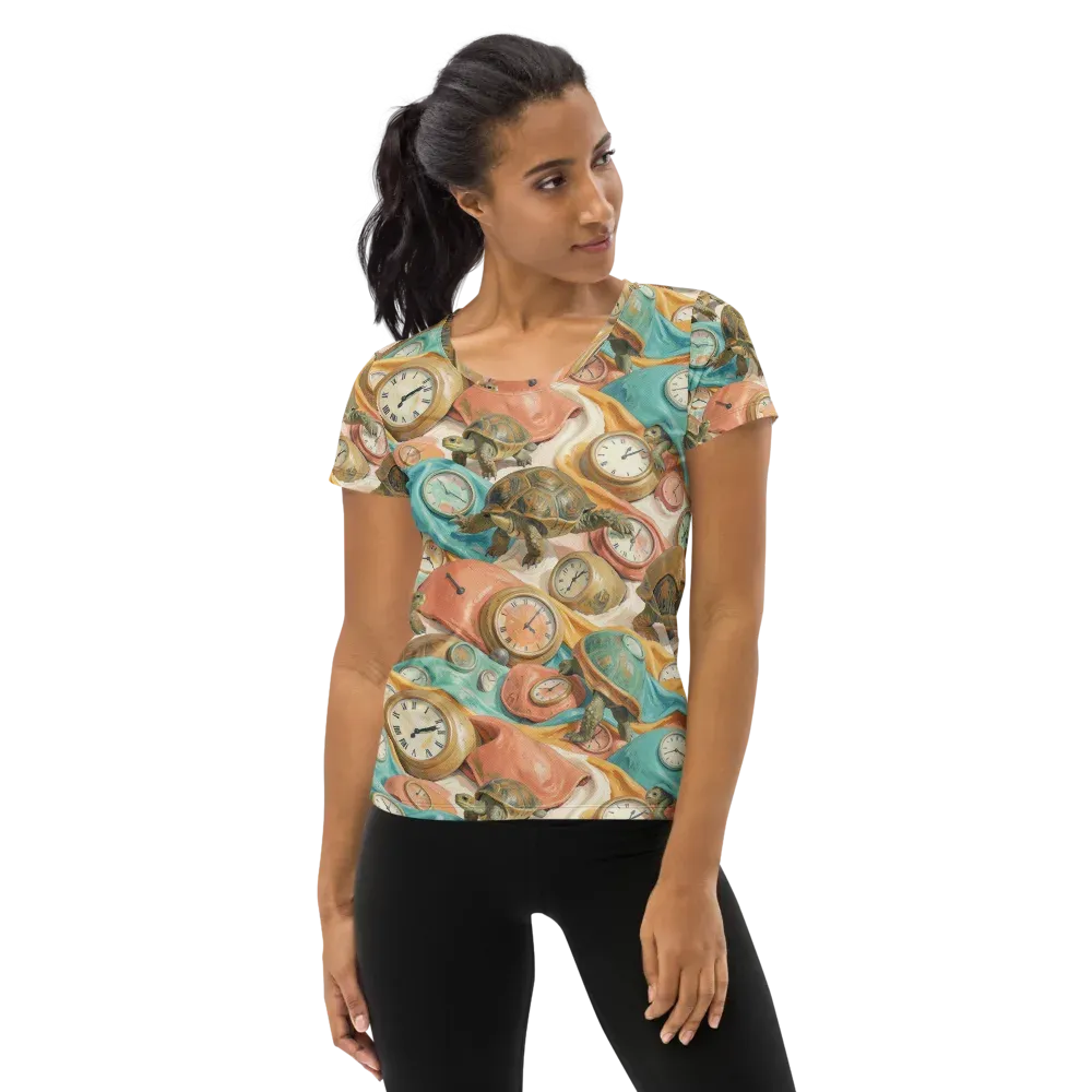 Tortoise O’clock on Women's Athletic T-Shirt — Front