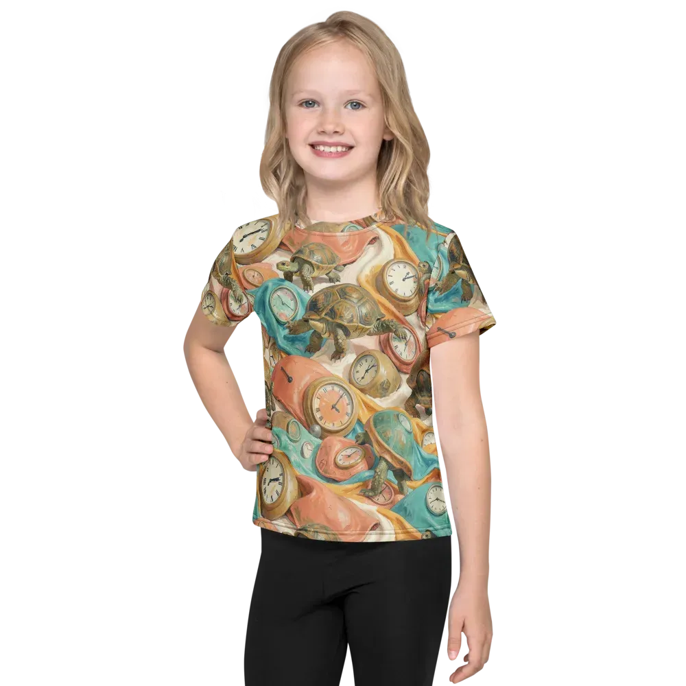 Tortoise O’clock on Kids Crew Neck T-Shirt — Front