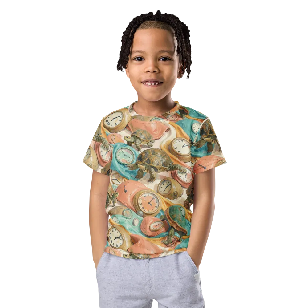 Tortoise O’clock on Kids Crew Neck T-Shirt — Front