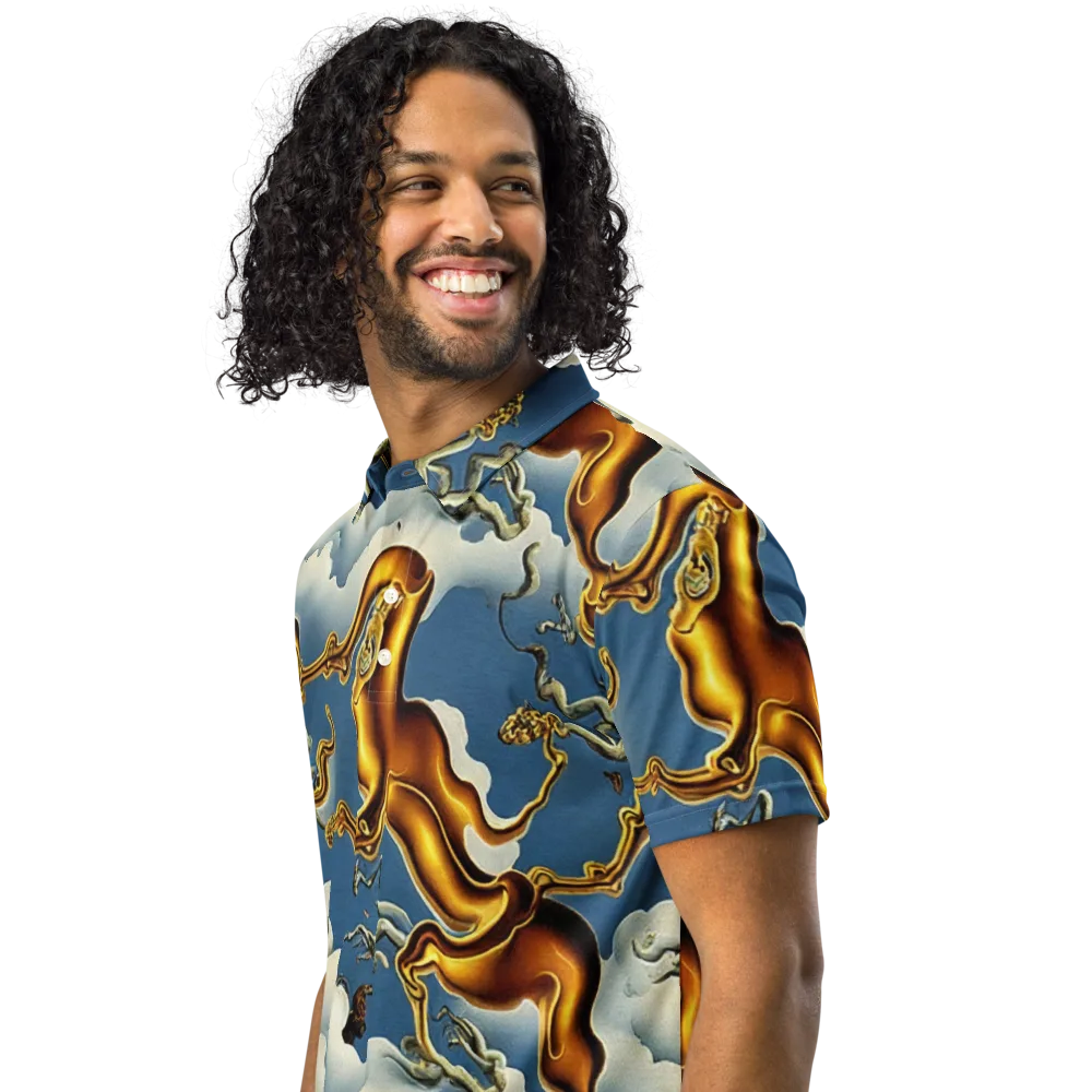 Gilded Cloud Serpents on Men's Slim Fit Polo Shirt — Left Front