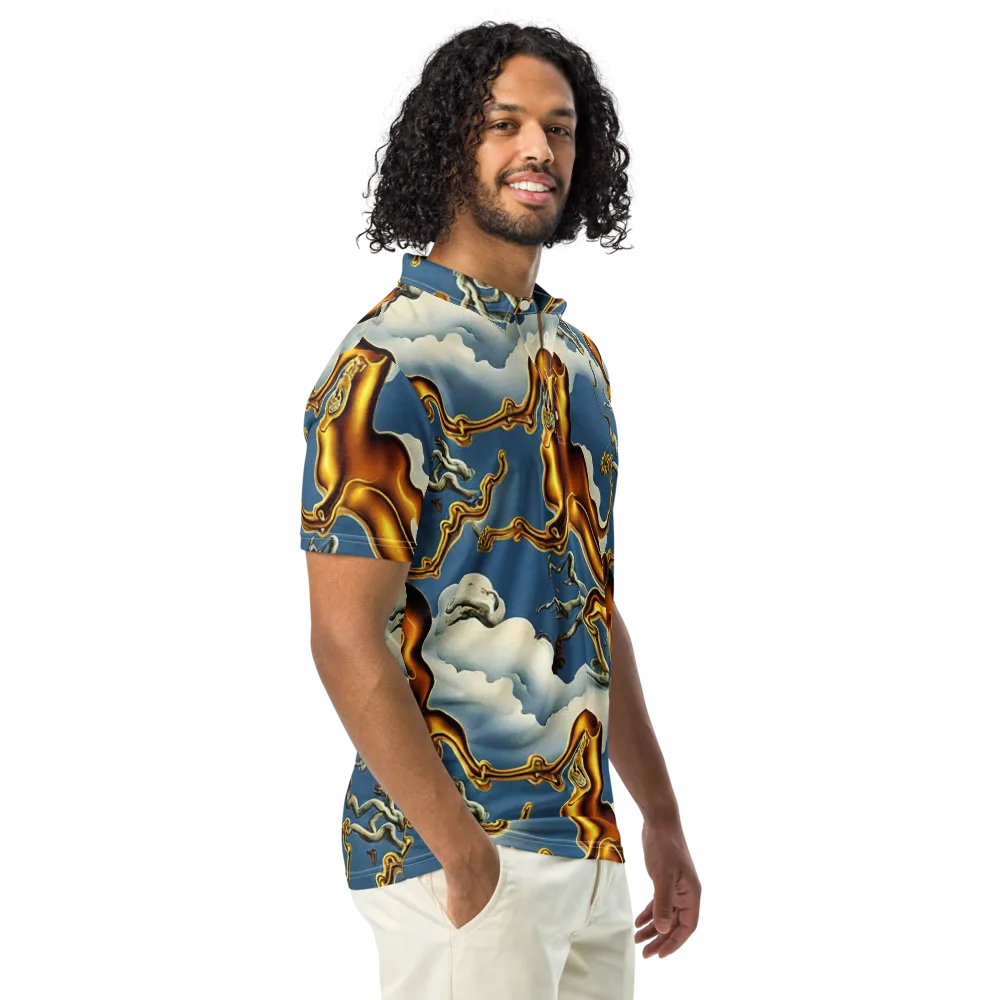 Gilded Cloud Serpents on Men's Slim Fit Polo Shirt — Right Front
