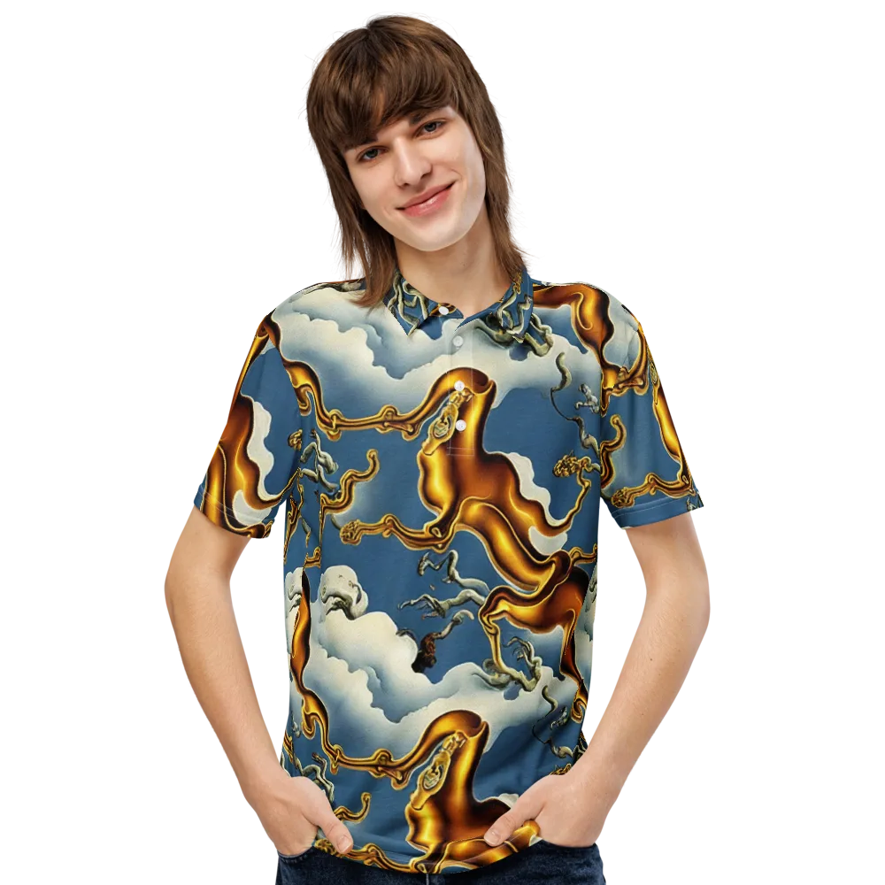 Gilded Cloud Serpents on Men's Slim Fit Polo Shirt — Front