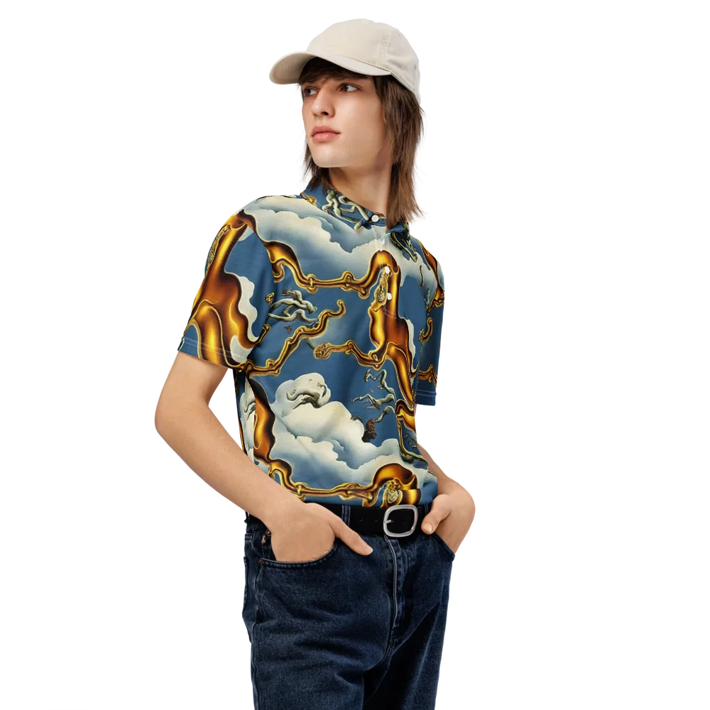 Gilded Cloud Serpents on Men's Slim Fit Polo Shirt — Right Front