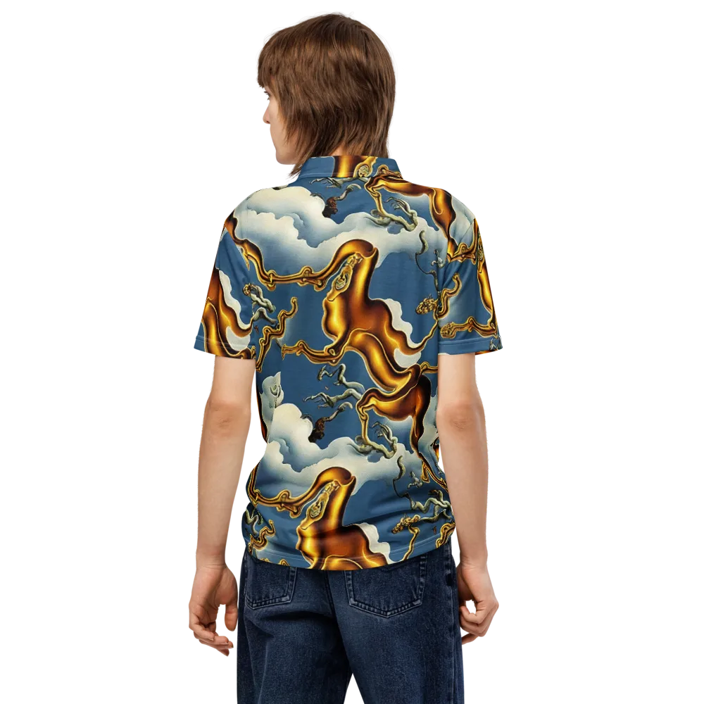 Gilded Cloud Serpents on Men's Slim Fit Polo Shirt — Back