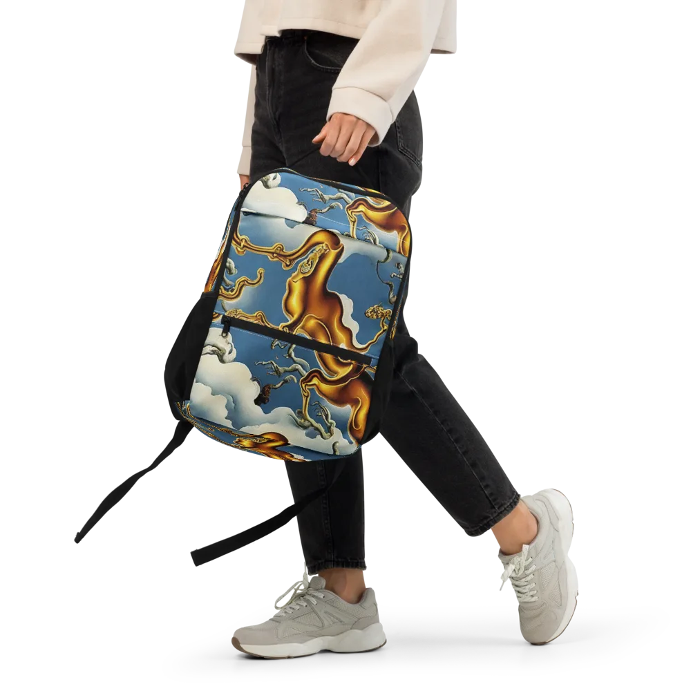 Gilded Cloud Serpents on Utility Backpack — Front