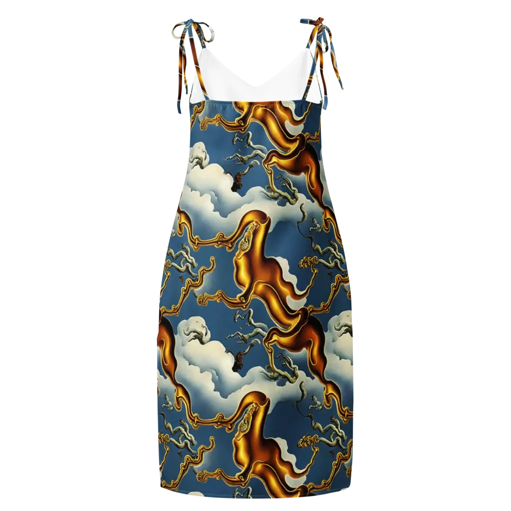 Gilded Cloud Serpents on Slip Dress — Back