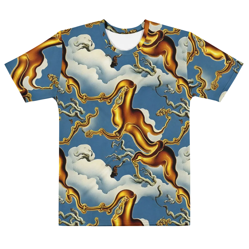 Gilded Cloud Serpents on Men's Cotton Crew Neck T-Shirt — Front