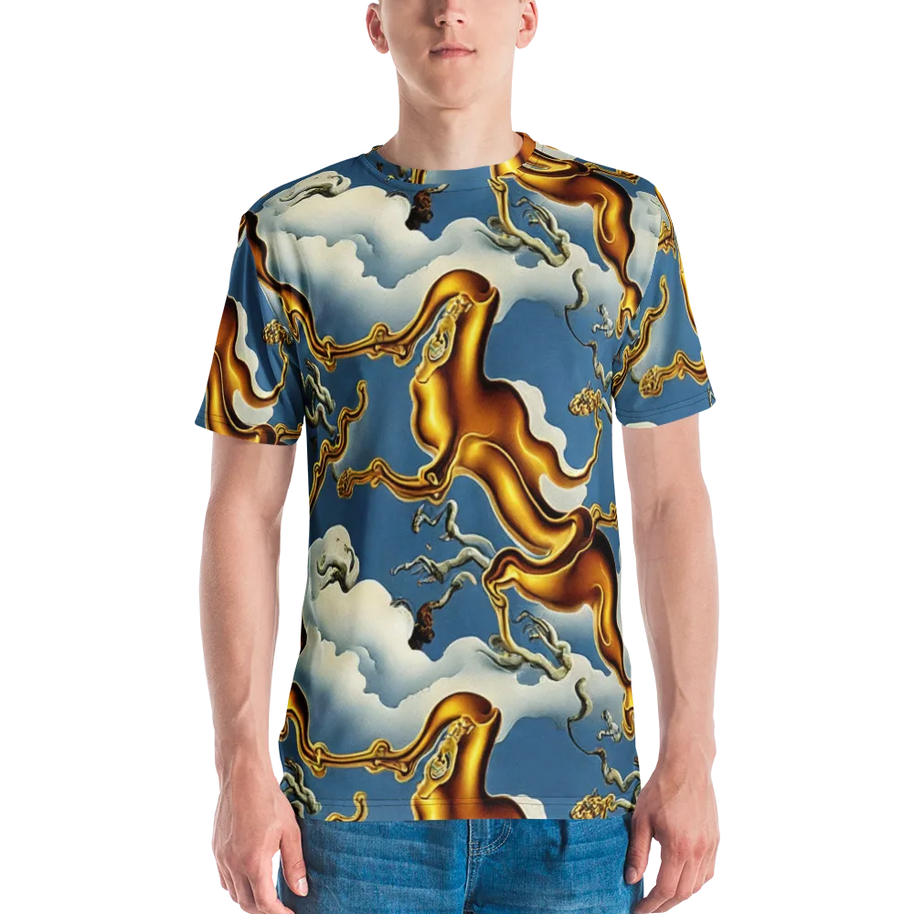 Gilded Cloud Serpents on Men's Crew Neck T-Shirt — Front