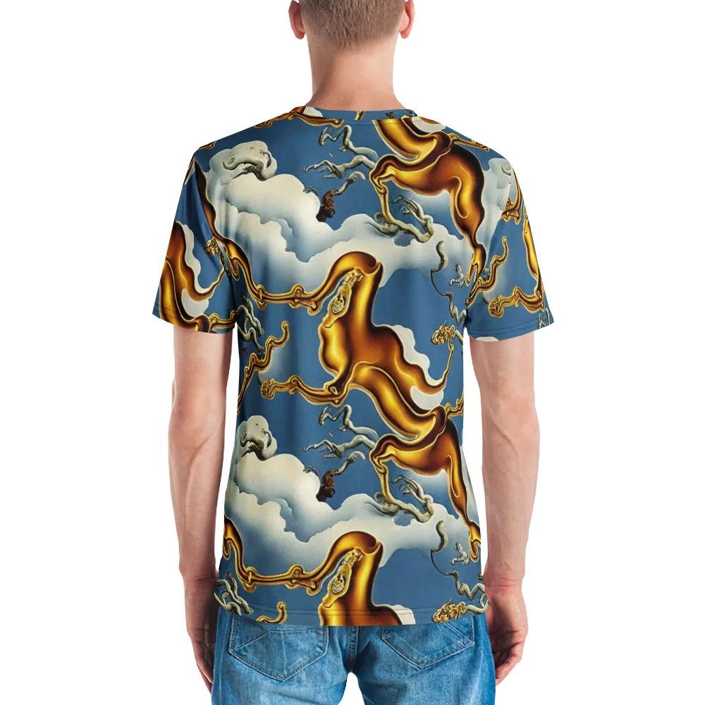 Gilded Cloud Serpents on Men's Crew Neck T-Shirt — Back
