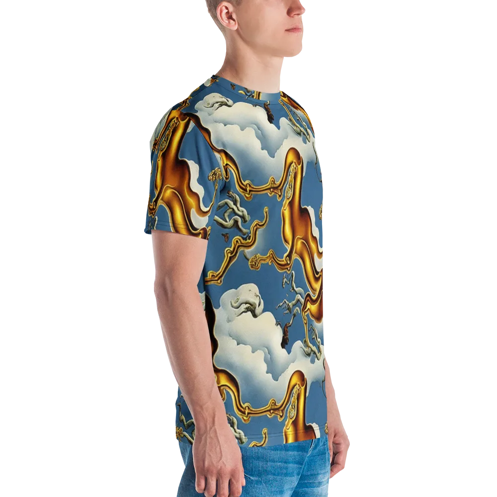 Gilded Cloud Serpents on Men's Crew Neck T-Shirt — Right