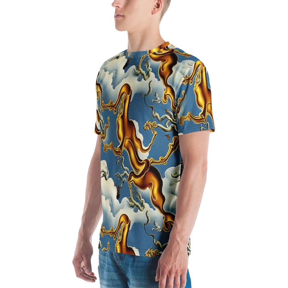 Gilded Cloud Serpents on Men's Crew Neck T-Shirt — Left