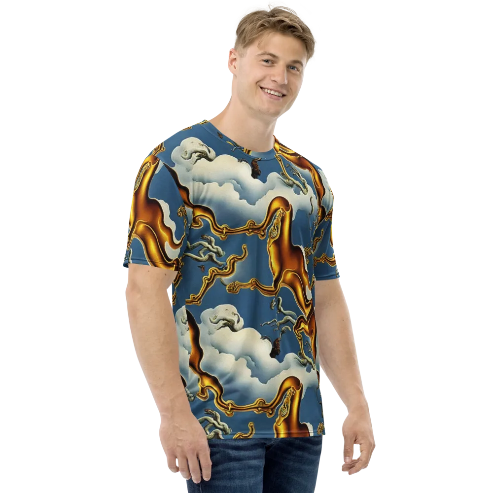 Gilded Cloud Serpents on Men's Crew Neck T-Shirt — Right
