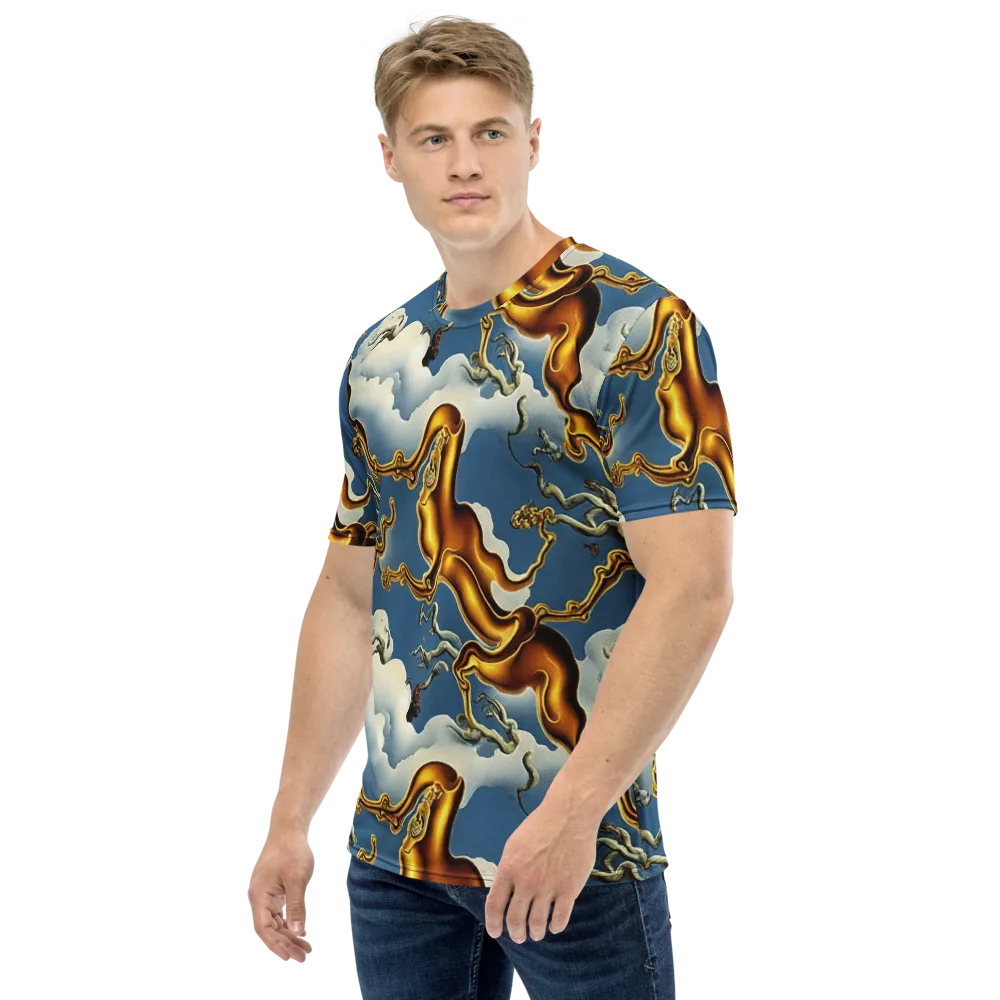 Gilded Cloud Serpents on Men's Crew Neck T-Shirt — Left
