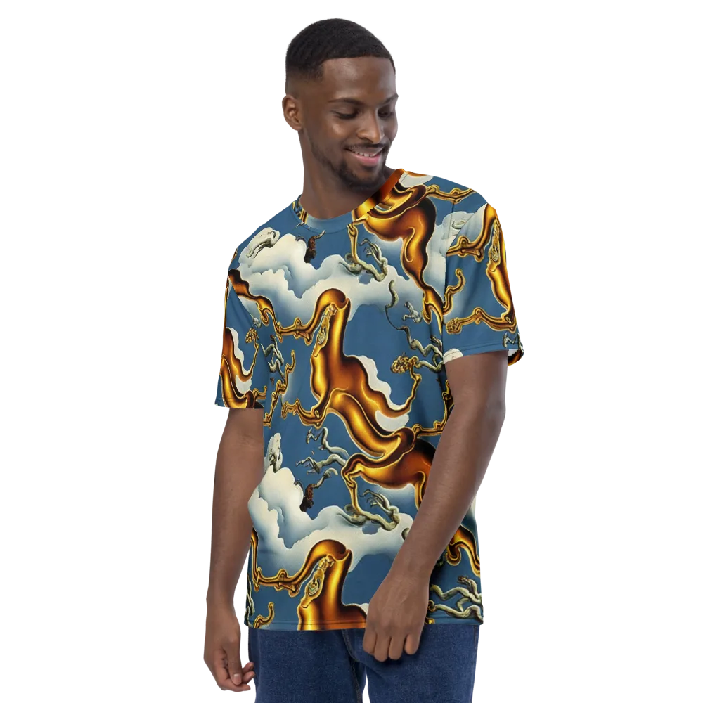 Gilded Cloud Serpents on Men's Crew Neck T-Shirt — Left