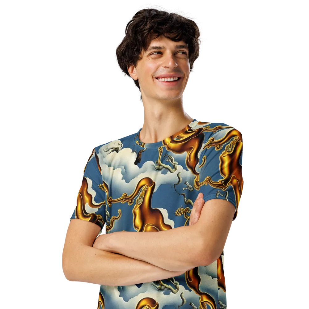 Gilded Cloud Serpents on Men's Crew Neck T-Shirt — Left Front