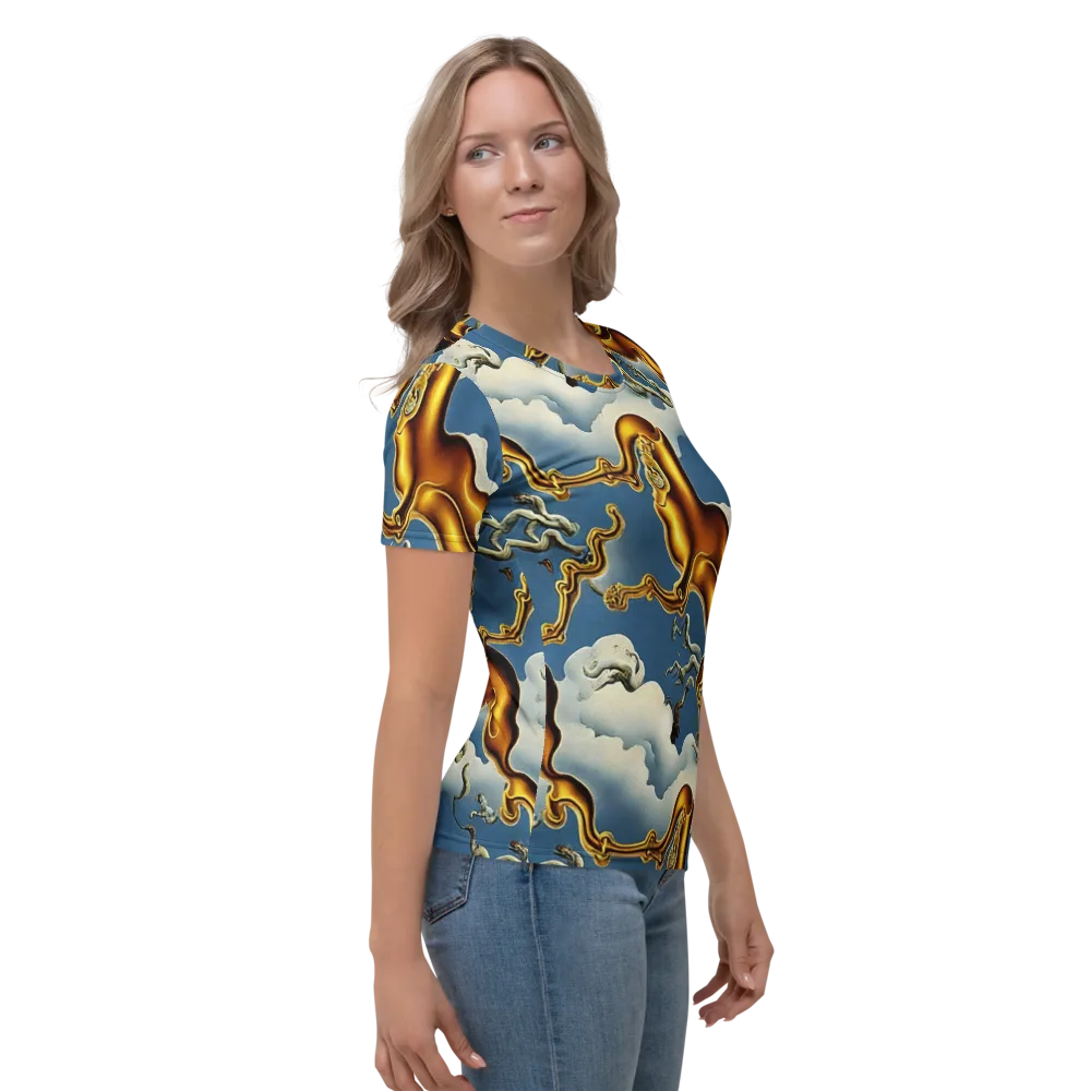 Gilded Cloud Serpents on Women's Crew Neck T-Shirt — Right