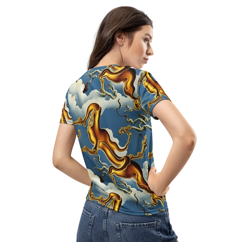 Gilded Cloud Serpents on Women's Crew Neck T-Shirt — Back