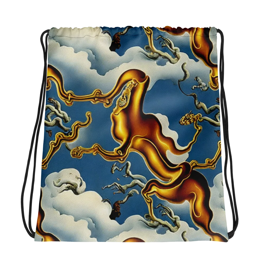Gilded Cloud Serpents on Drawstring Bag — Photo