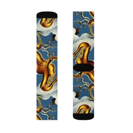 Gilded Cloud Serpents on a Socks