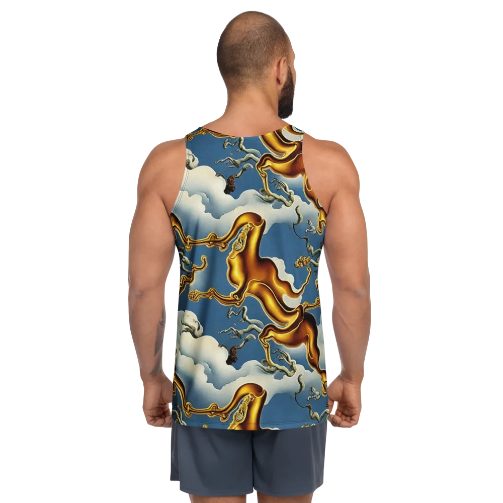 Gilded Cloud Serpents on Men's Tank Top — Back