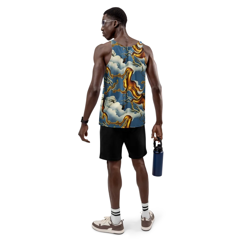 Gilded Cloud Serpents on Men's Tank Top — Back