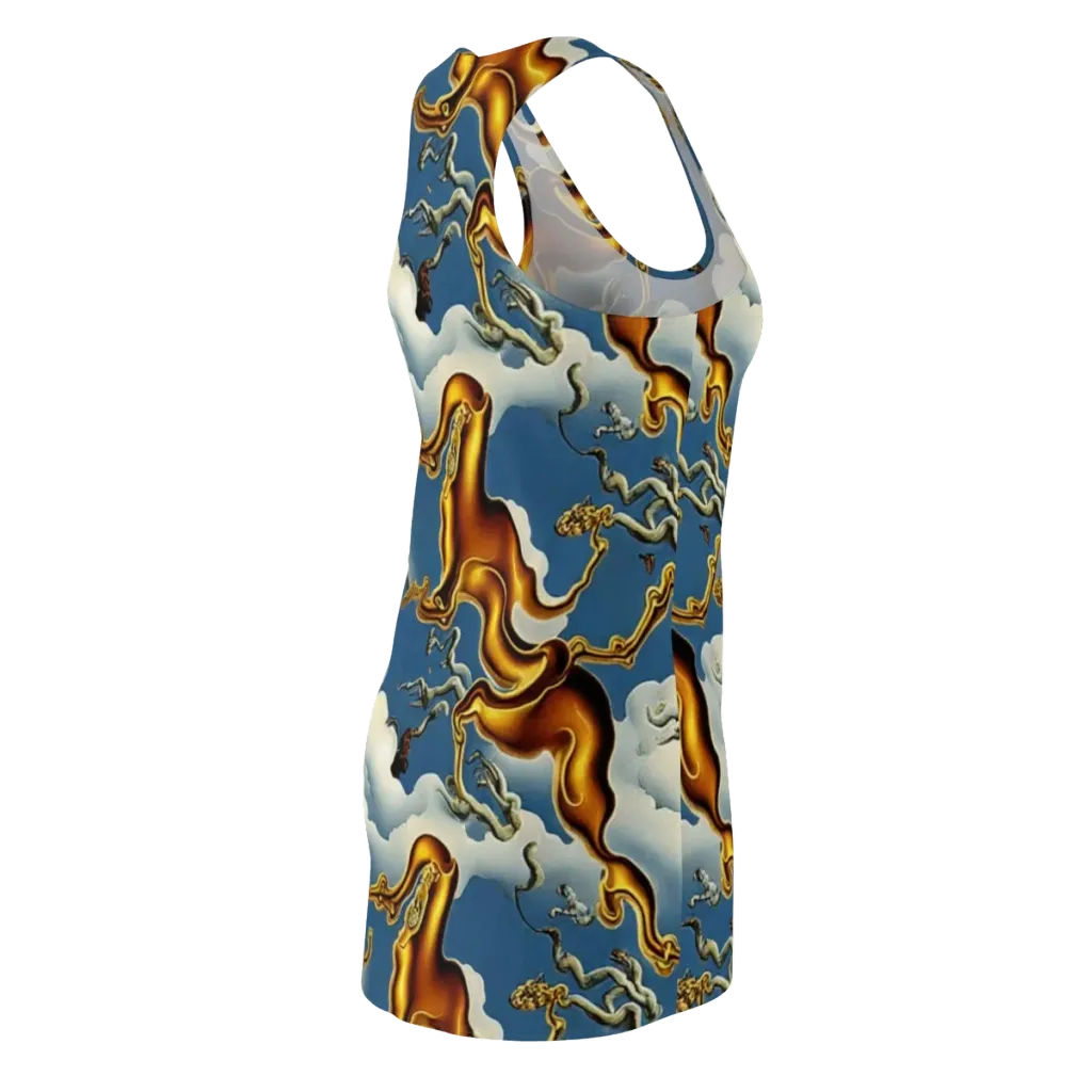 Gilded Cloud Serpents on Racerback Dress — Back Side
