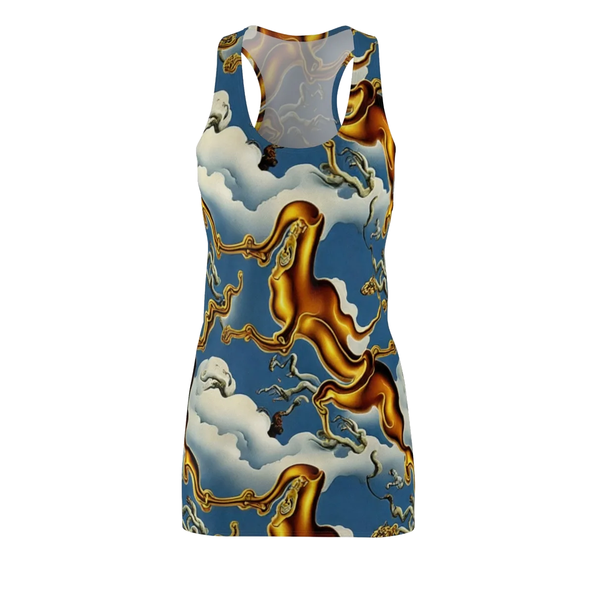 Gilded Cloud Serpents on Racerback Dress — Front