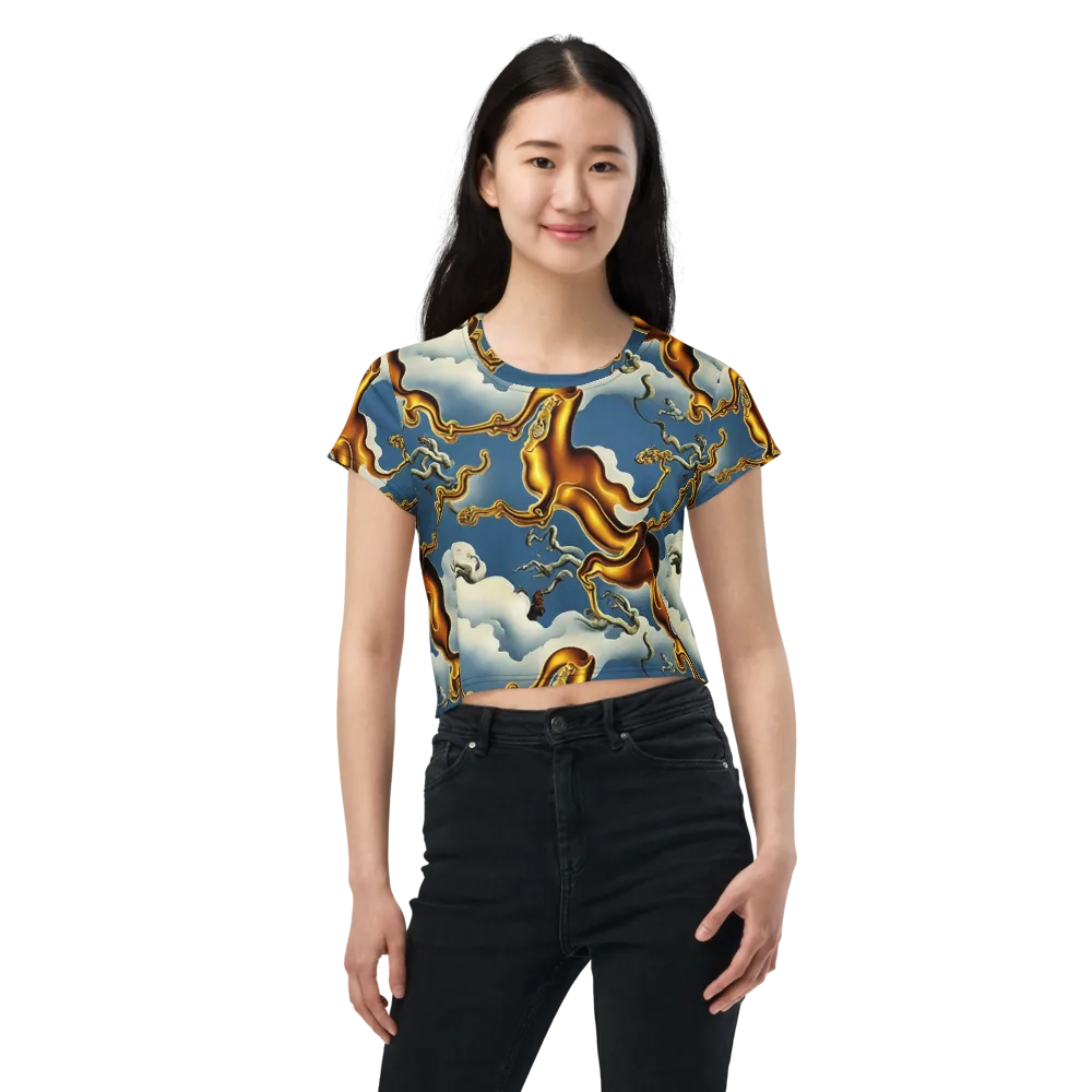 Gilded Cloud Serpents on Crop Tee — Front